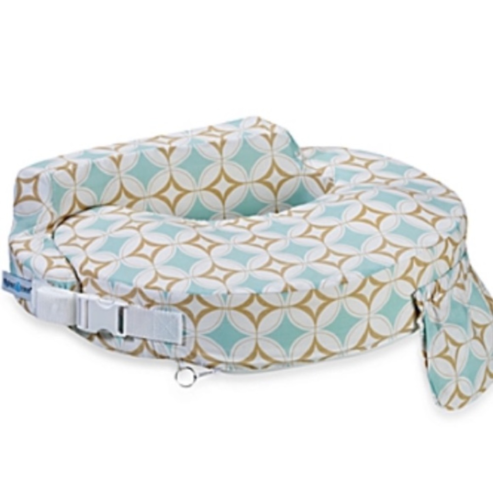 Nursing Support Pillow in Aqua Geometric Print